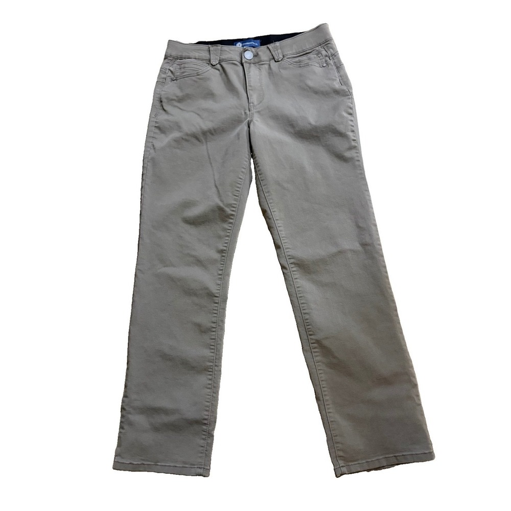 Democracy Ab Solution Technology Straight Leg Pant Tan Khaki 12 (32x29) Slimming